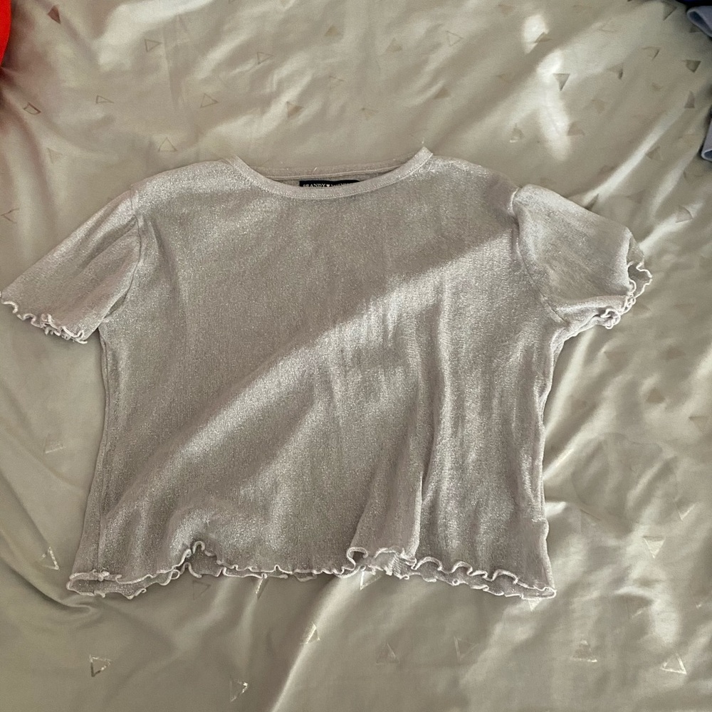 Silver crop top